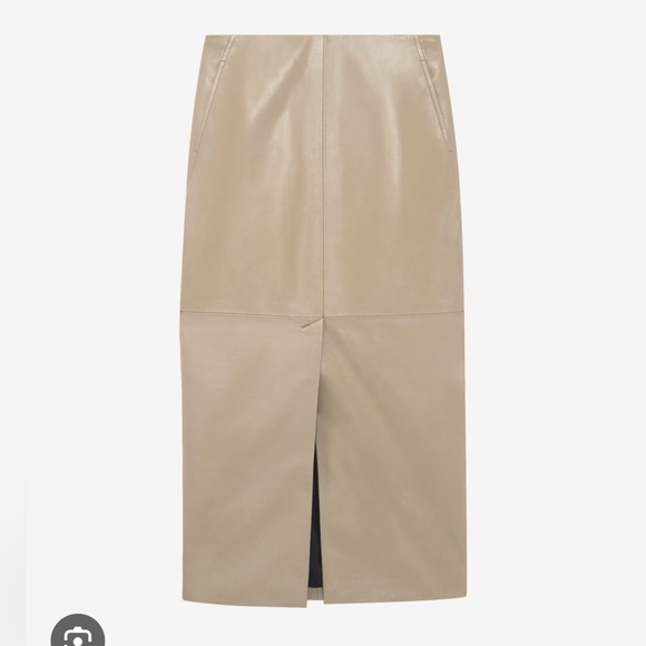 IRO Nadia Leather Slit Leather Midi Skirt Size 6-8 - Picture 1 of 8